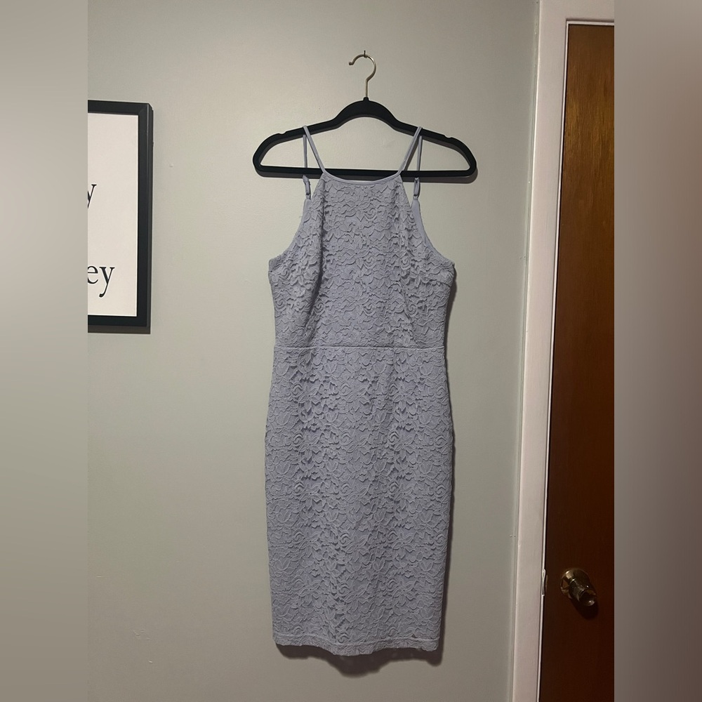 Lulu’s Lace Halter Neck Dress Low Back Women Size‎ XL Light Blue Summer